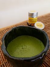 Load image into Gallery viewer, foamy matcha chawan filled with our  premium ceremonial grade organic matcha green tea barcelona caj chai

